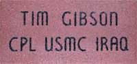 Example of Memorial Brick